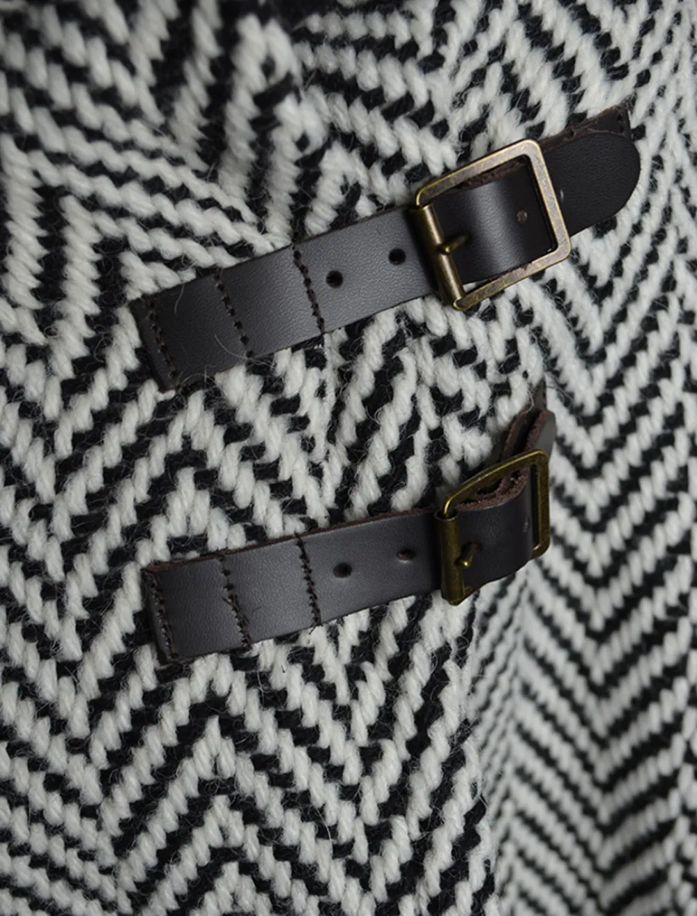 Glenaran Ponchos, Capes & Shawls^Shawl Collar Herringbone Poncho with Buckle Detail