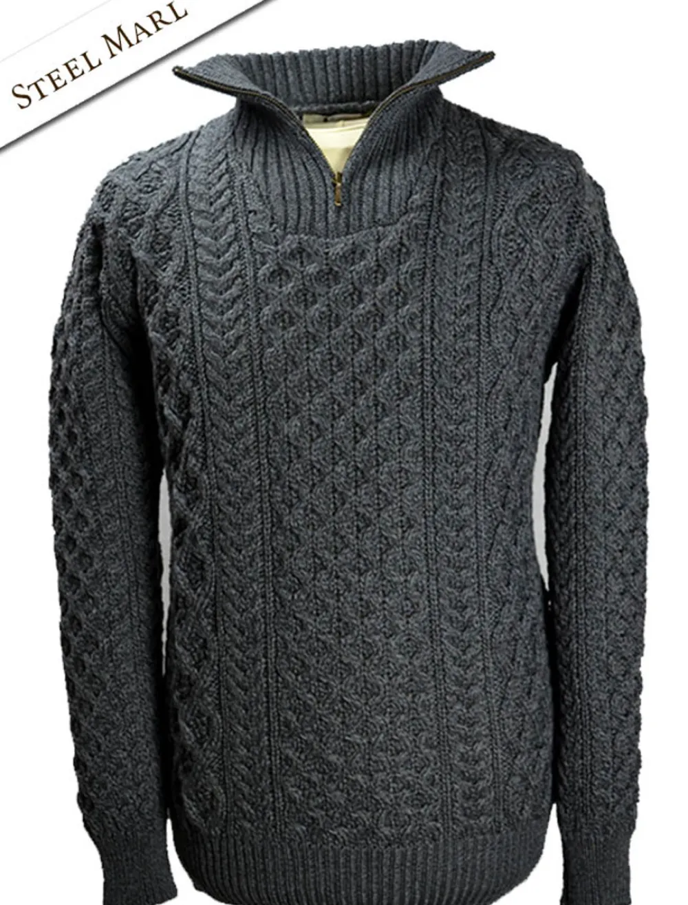 Glenaran Sweaters^Merino Wool Aran Troyer