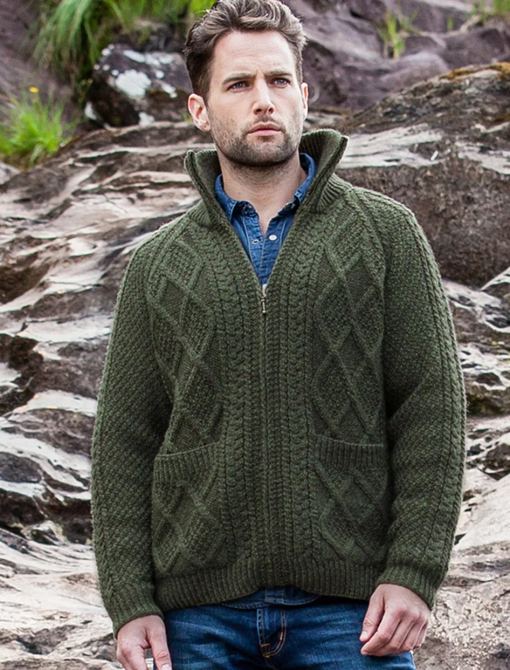 Glenaran Cardigans, Jackets & Coats^Hand Knit Zipper Cardigan with Pockets