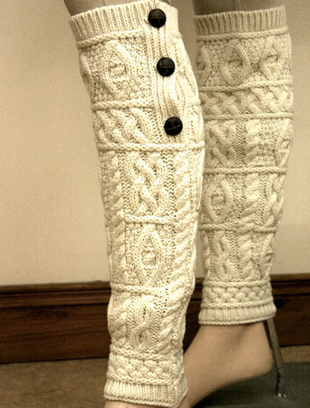Glenaran Irish Wool Socks & Slippers^Merino Wool Aran Leg Warmers