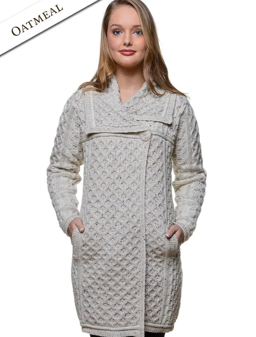 Glenaran Cardigans, Jackets & Coatigans^Two Tone Merino Wool Coat