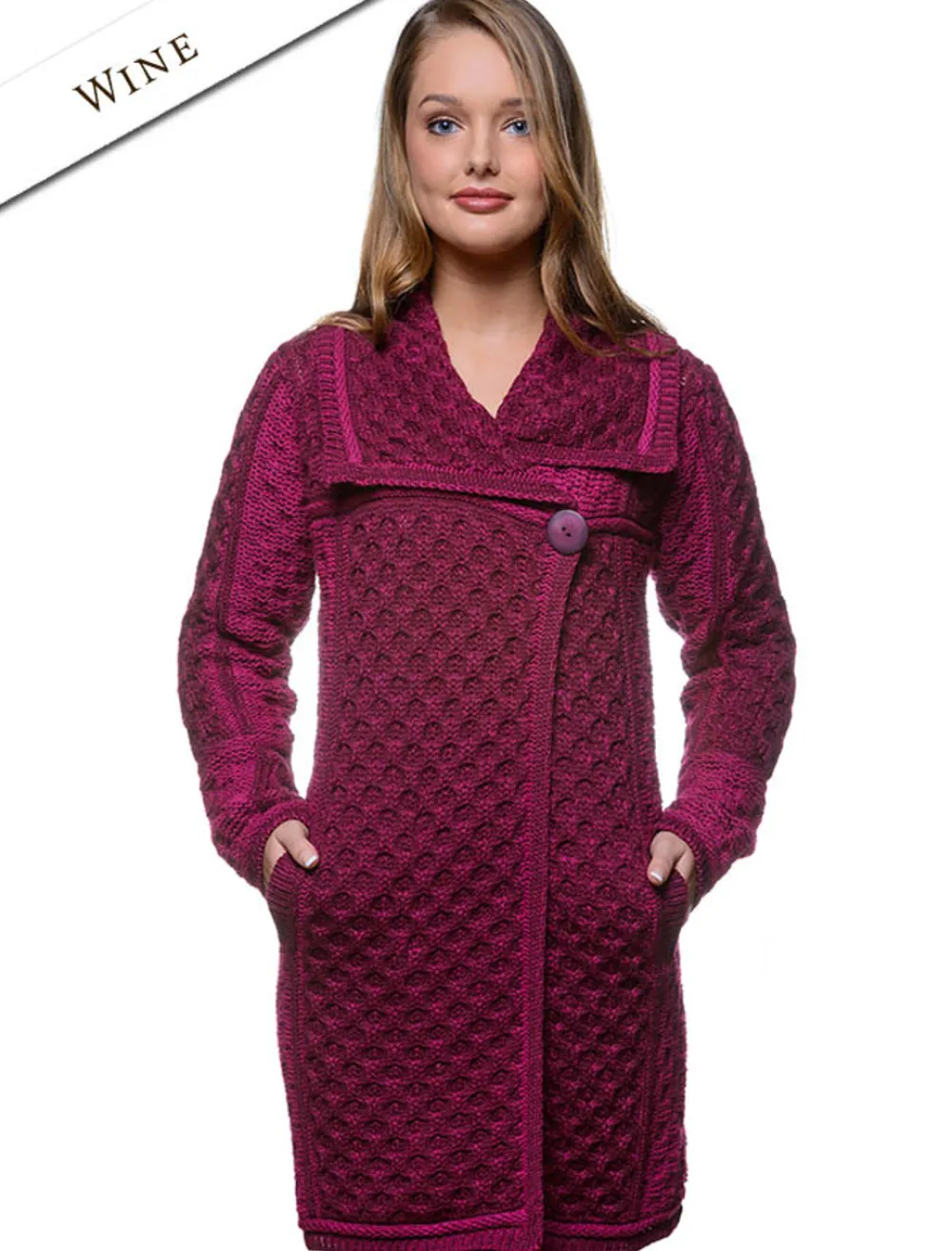 Glenaran Cardigans, Jackets & Coatigans^Two Tone Merino Wool Coat