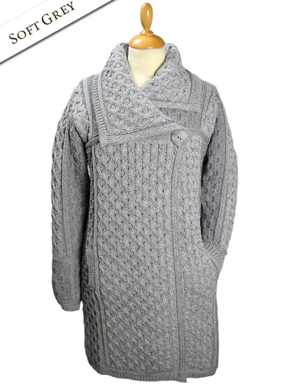 Glenaran Cardigans, Jackets & Coatigans^Two Tone Merino Wool Coat