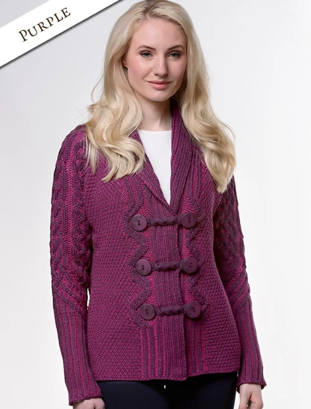 Glenaran Cardigans, Jackets & Coatigans^Shawl Neck Two-Tone Merino Cardigan