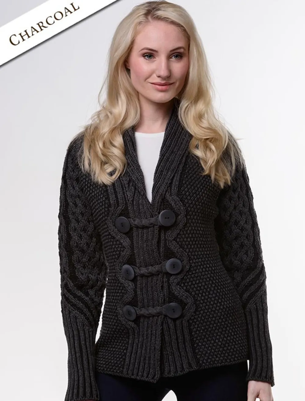 Glenaran Cardigans, Jackets & Coatigans^Shawl Neck Two-Tone Merino Cardigan