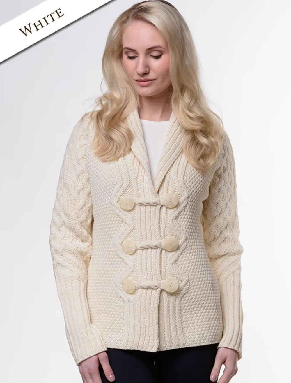 Glenaran Cardigans, Jackets & Coatigans^Shawl Neck Two-Tone Merino Cardigan