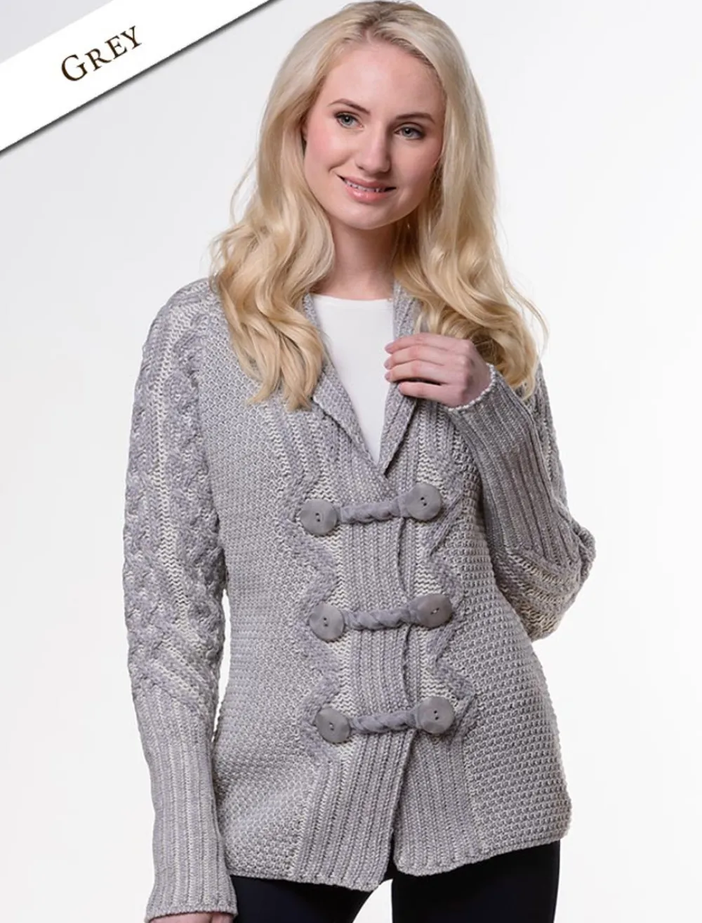 Glenaran Cardigans, Jackets & Coatigans^Shawl Neck Two-Tone Merino Cardigan