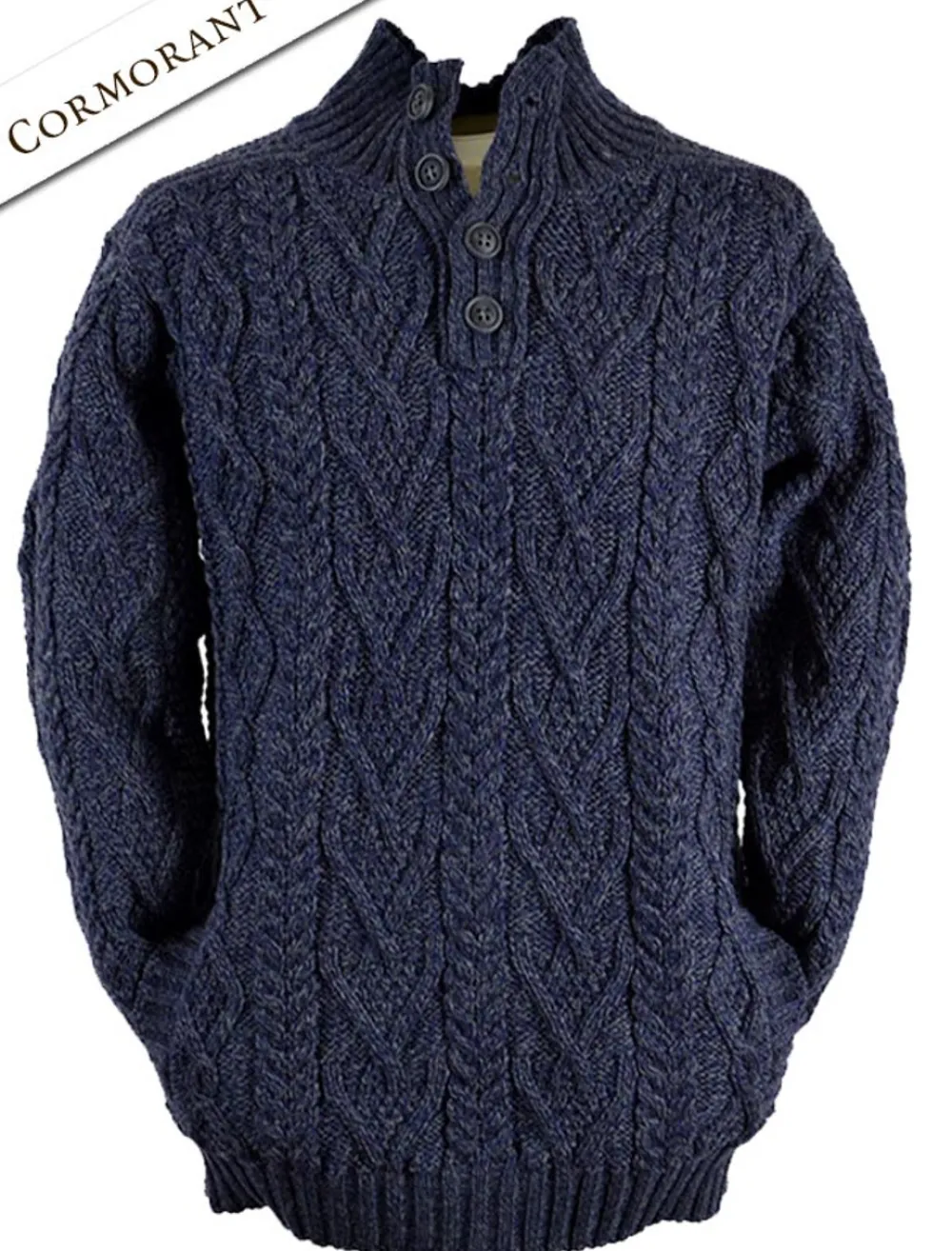 Glenaran Sweaters^Buttoned Merino Wool Sweater