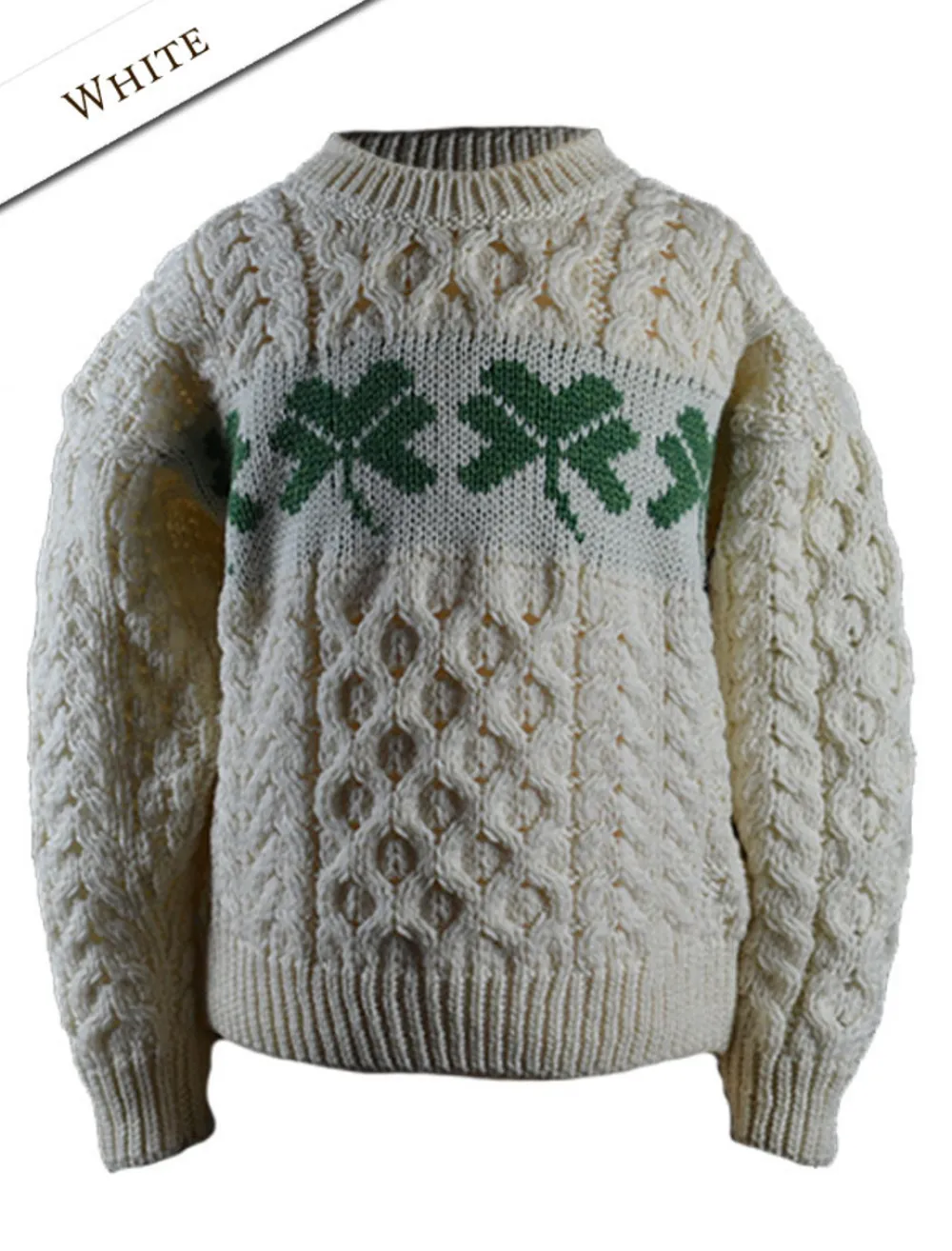 Glenaran Sweaters, Cardigans & Jackets^Kid's Merino Wool Shamrock Sweater