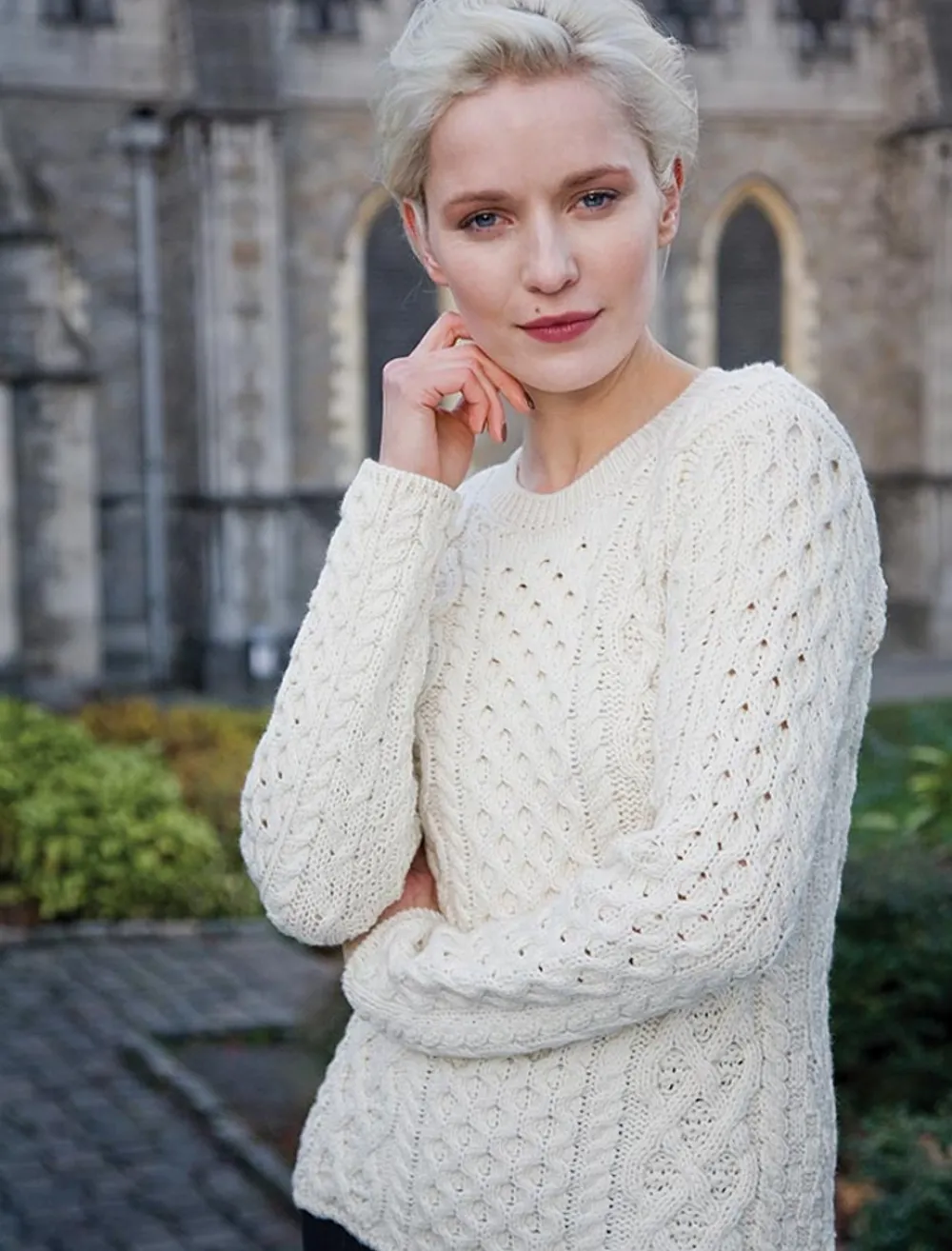 Glenaran Sweaters^Women's Fisherman Sweater - Aran Sweater