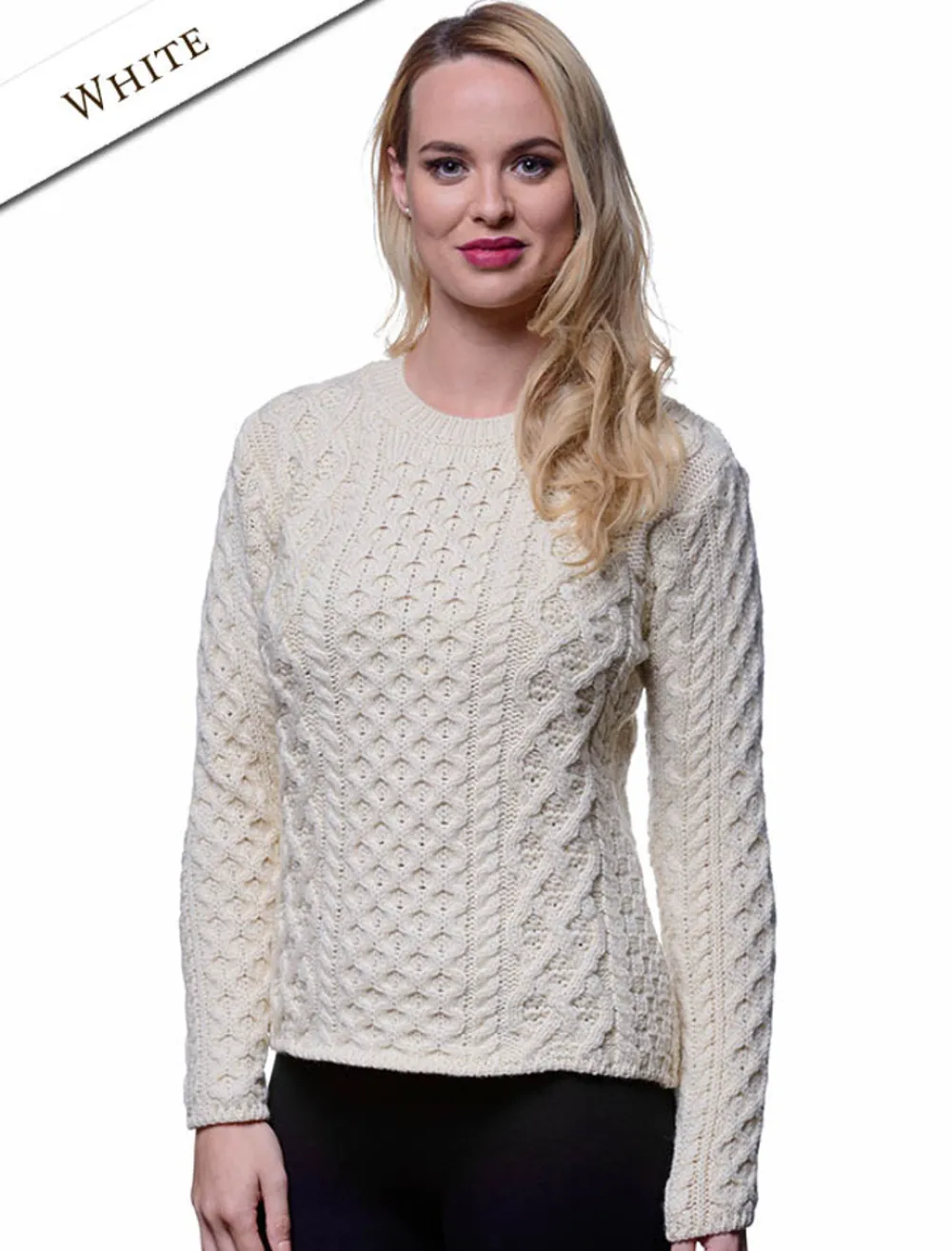Glenaran Sweaters^Women's Fisherman Sweater - Aran Sweater