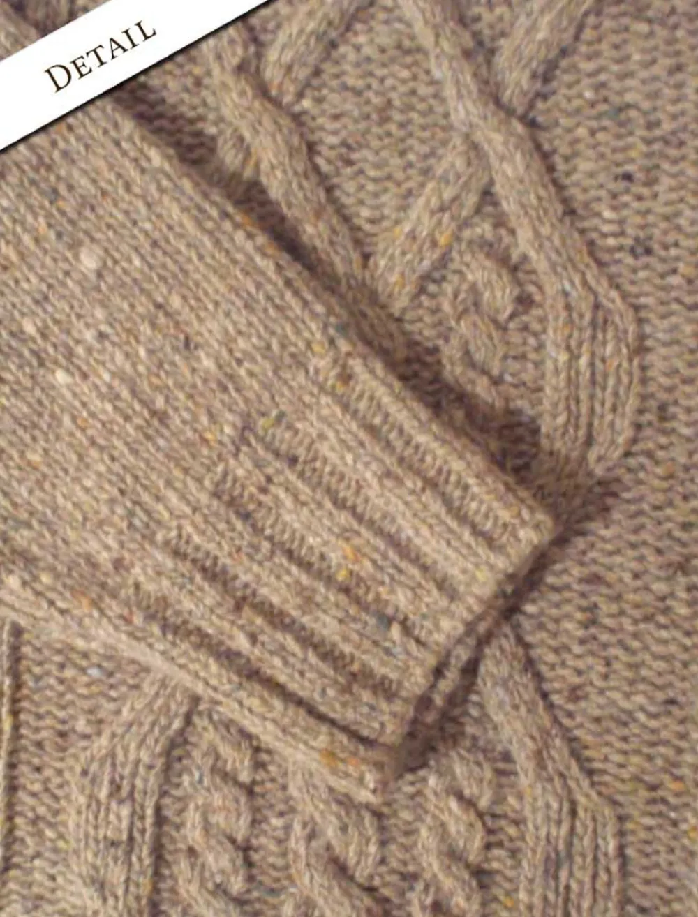 Glenaran Sweaters^Wool Cashmere Aran Mock Turtleneck Sweater