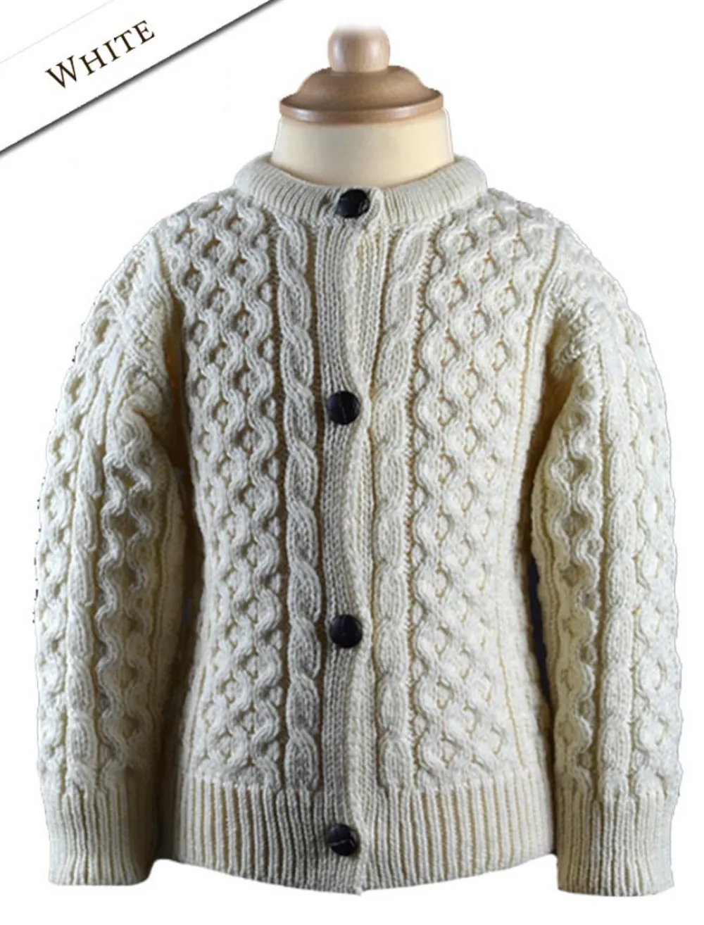 Glenaran Sweaters, Cardigans & Jackets^Kid's Traditional Aran Merino Wool Cardigan