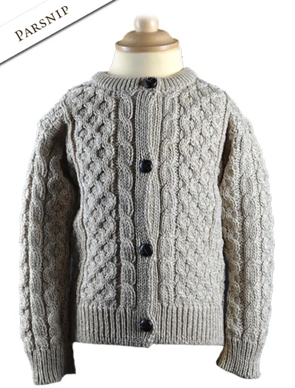 Glenaran Sweaters, Cardigans & Jackets^Kid's Traditional Aran Merino Wool Cardigan