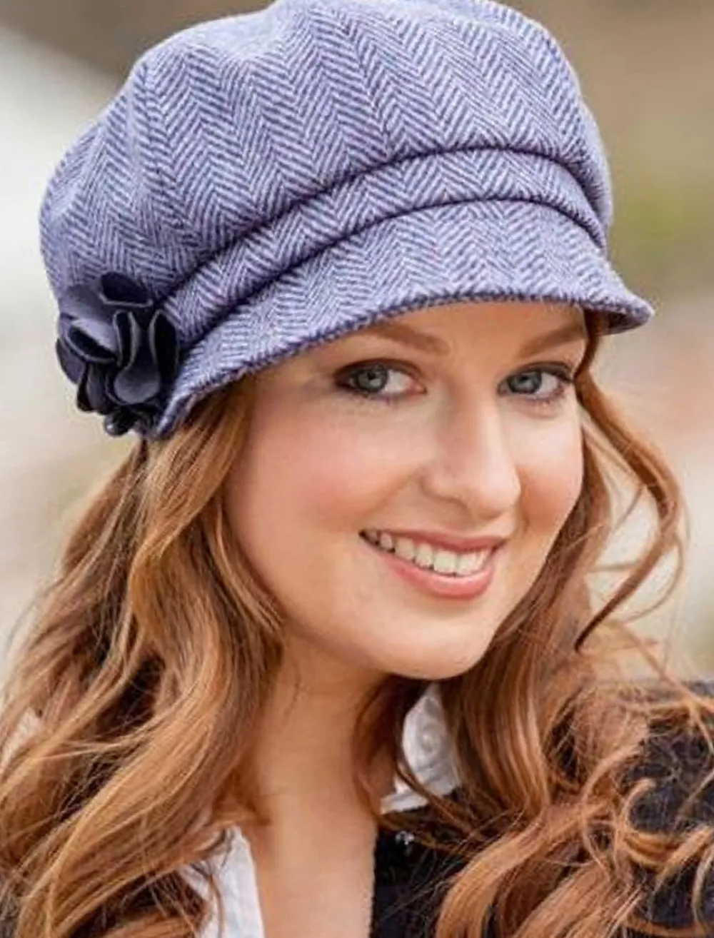 Glenaran Caps & Hats^Ladies Tweed Newsboy Hat - Lilac