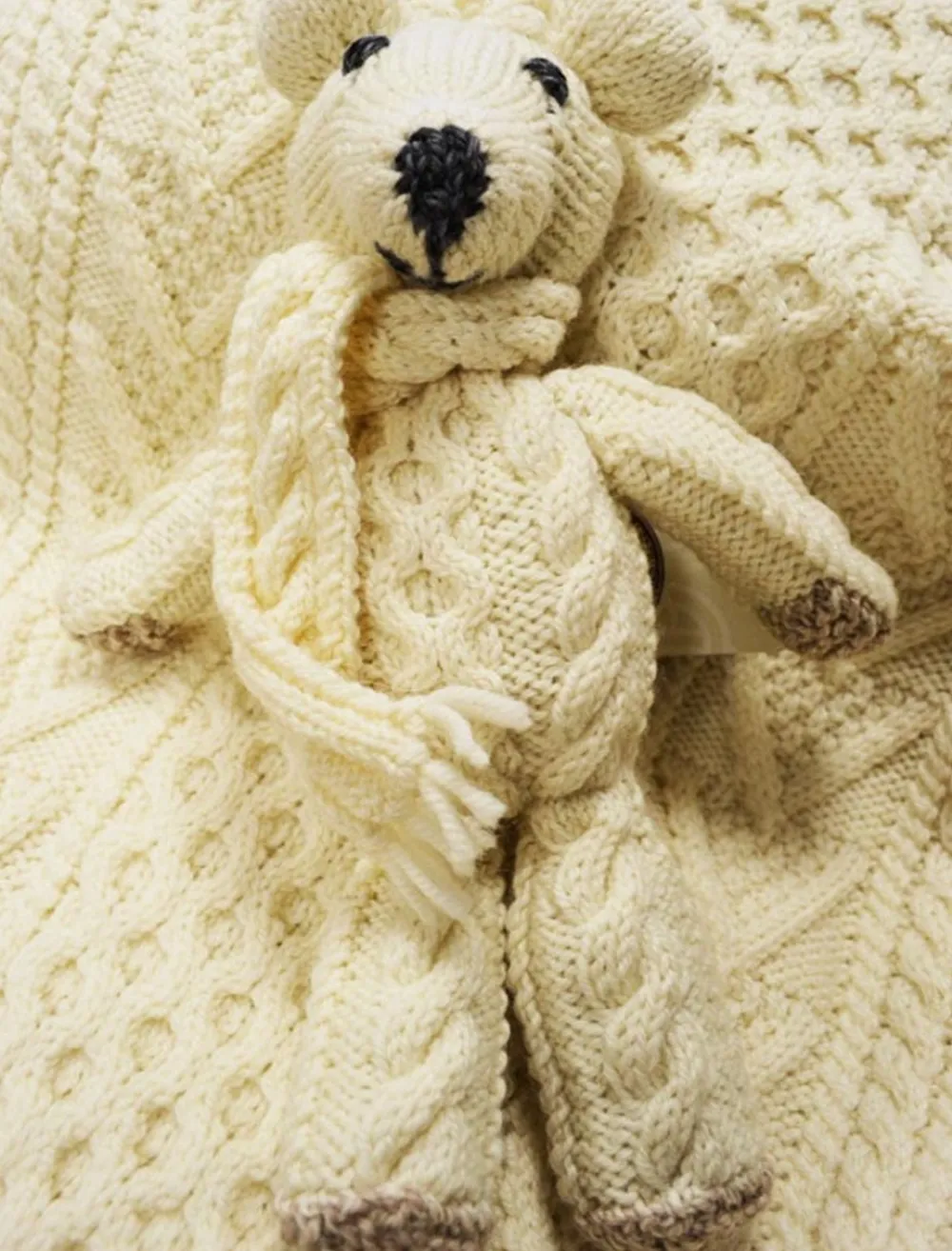 Glenaran Aran Toys^Aran Wool Teddy Bear with Scarf