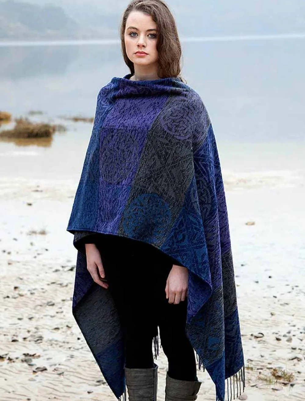 Glenaran Ponchos, Capes & Shawls^Celtic Knot Ruana Wrap