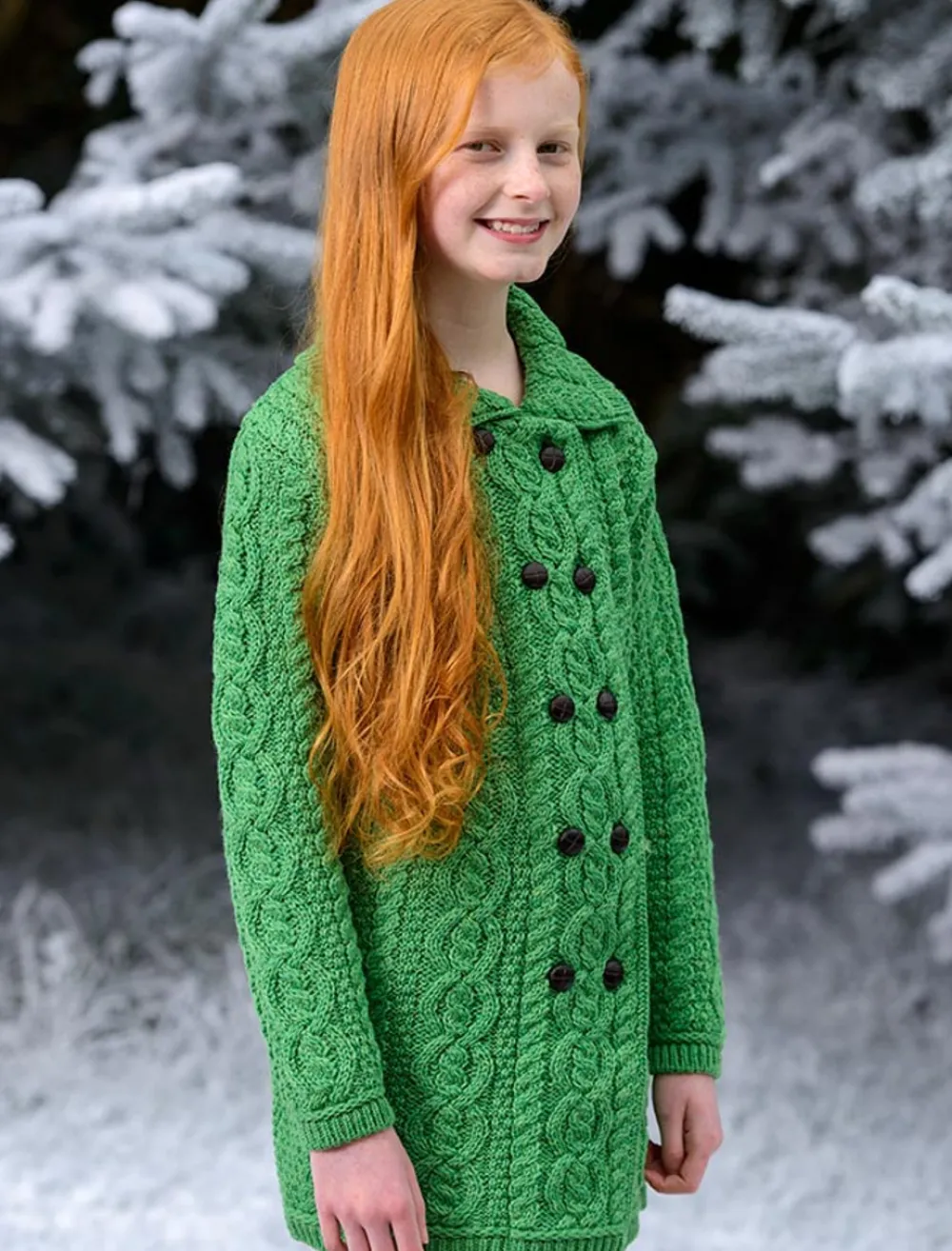 Glenaran Sweaters, Cardigans & Jackets^Kid's Double Breasted Aran Merino Cardigan