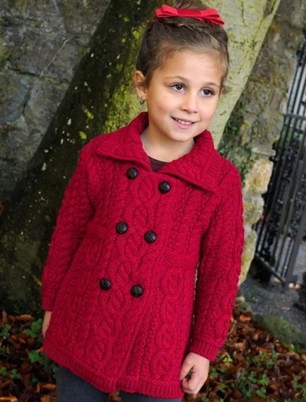 Glenaran Sweaters, Cardigans & Jackets^Kid's Double Breasted Aran Merino Cardigan