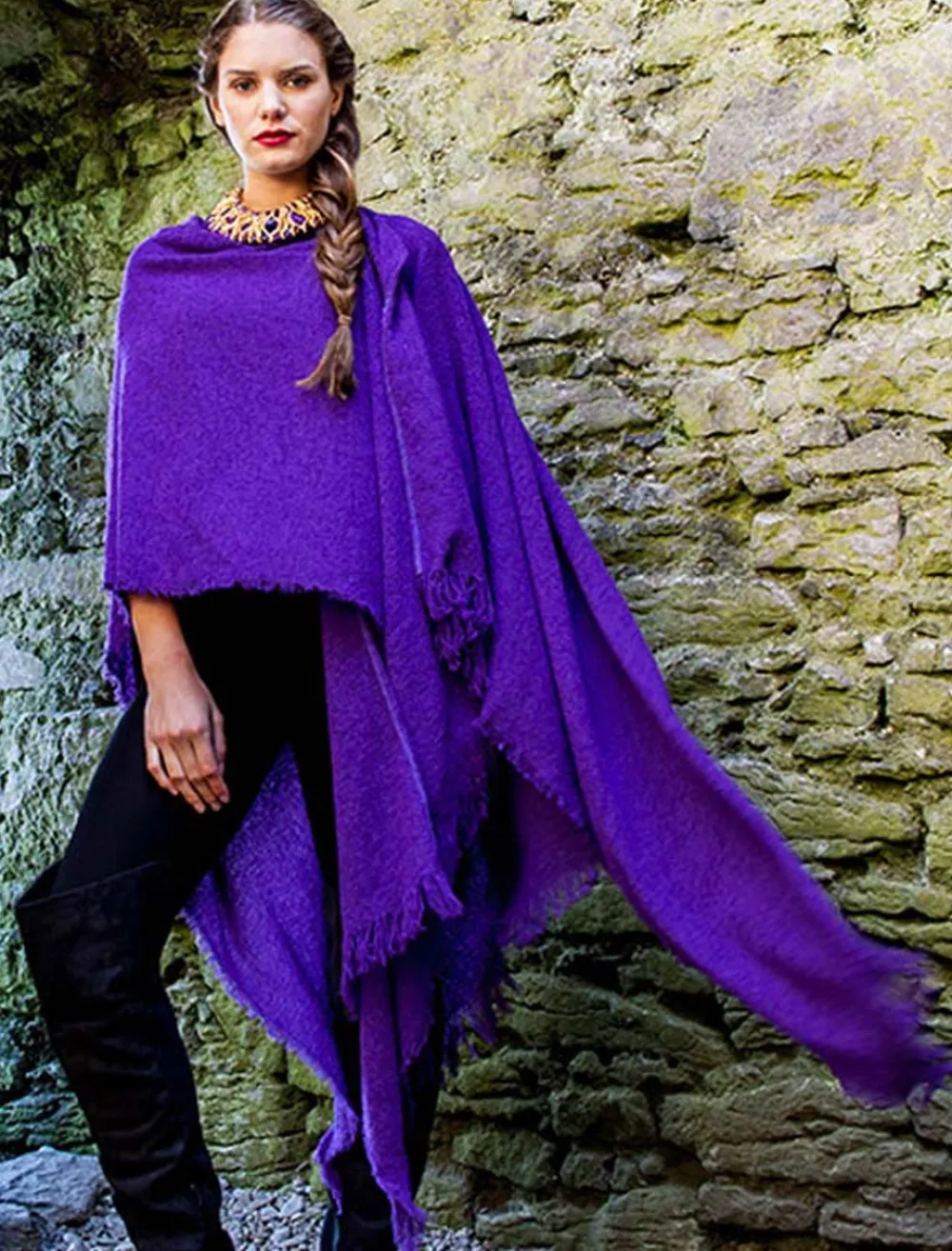 Glenaran Ponchos, Capes & Shawls^Lambswool Celtic Ruana Wrap