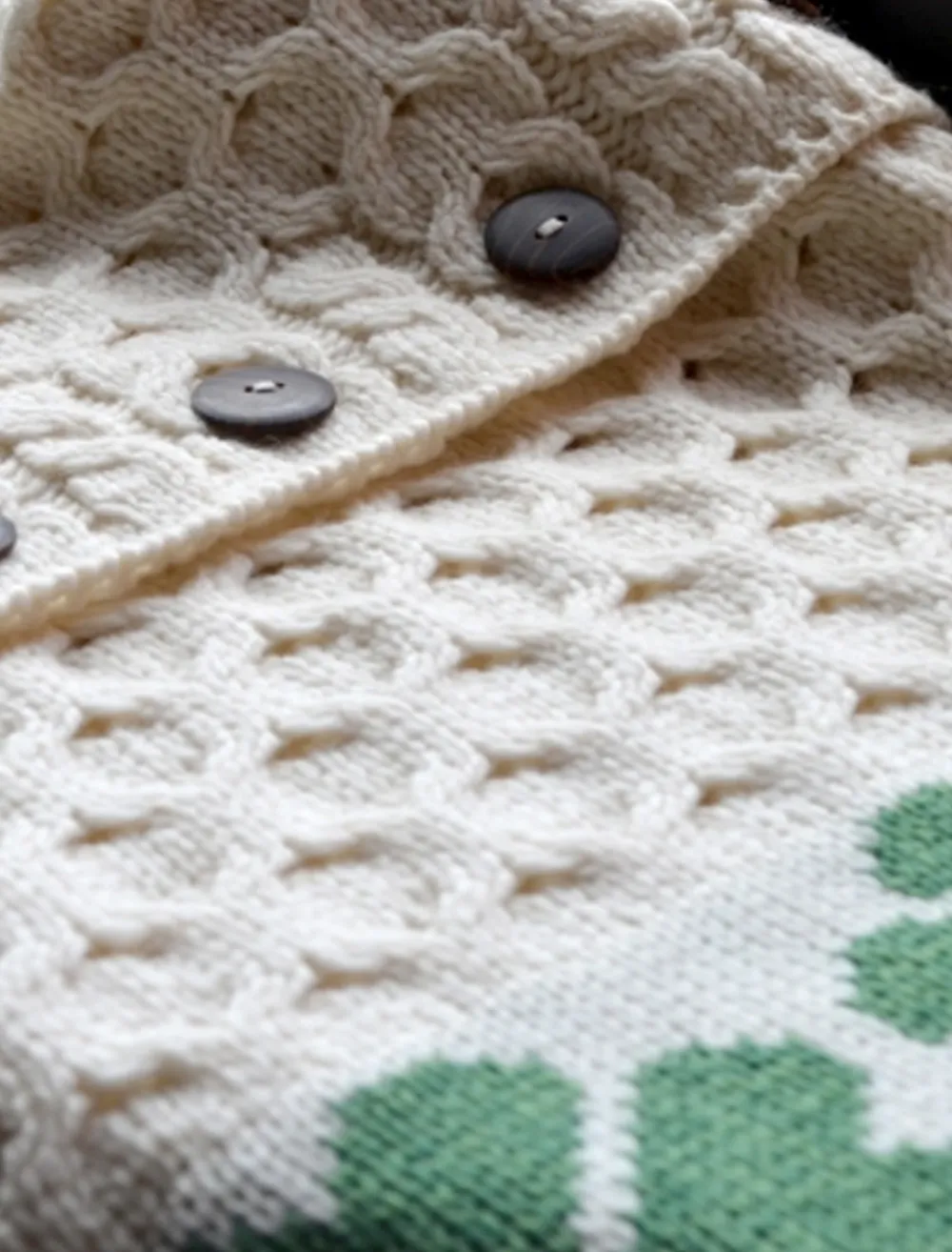 Glenaran Aran Design Homeware^Shamrock Cushion Cover