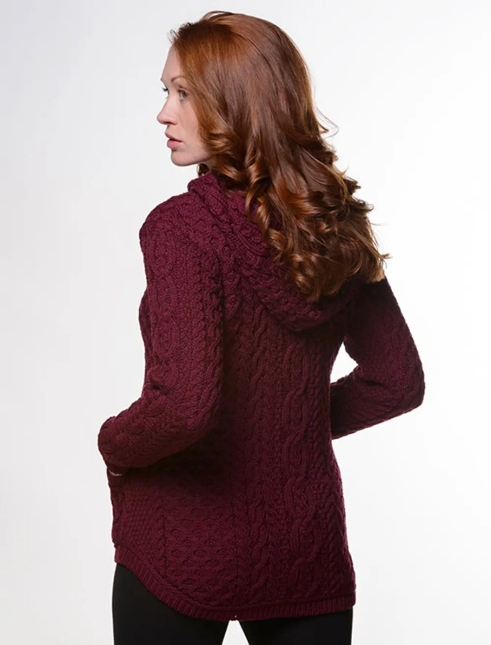 Glenaran Cardigans, Jackets & Coatigans^Cable Knit Hoodie with Celtic Knot Zipper Pull