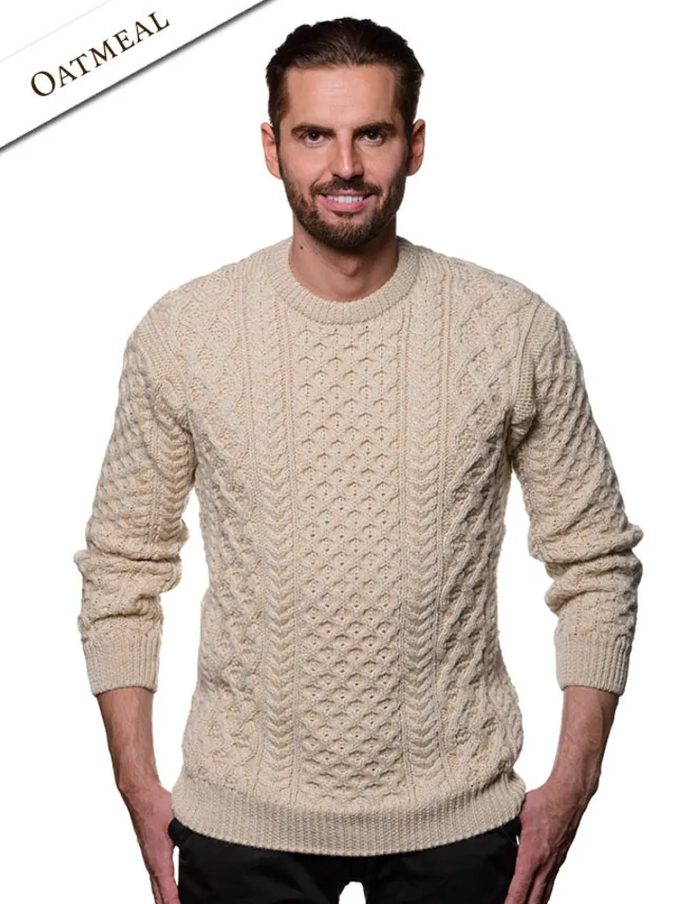 Glenaran Sweaters^Heavyweight Merino Wool Aran Sweater
