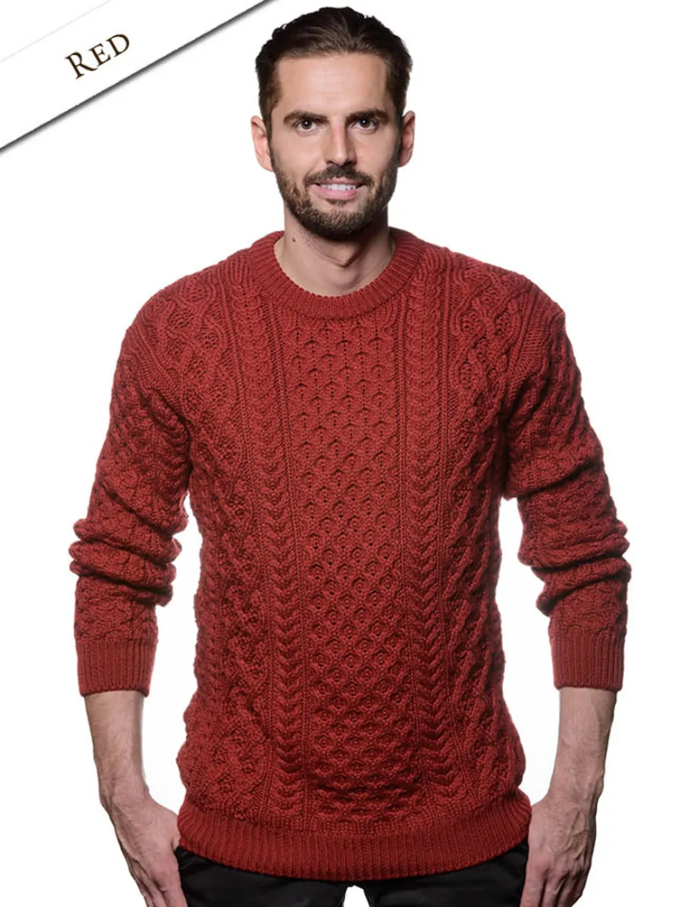 Glenaran Sweaters^Heavyweight Merino Wool Aran Sweater