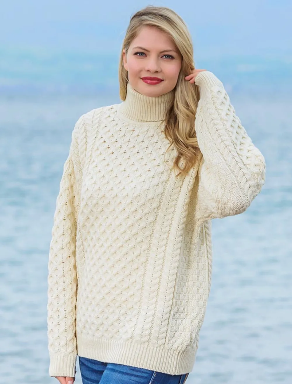 Glenaran Sweaters^Honeycomb Turtleneck Sweater