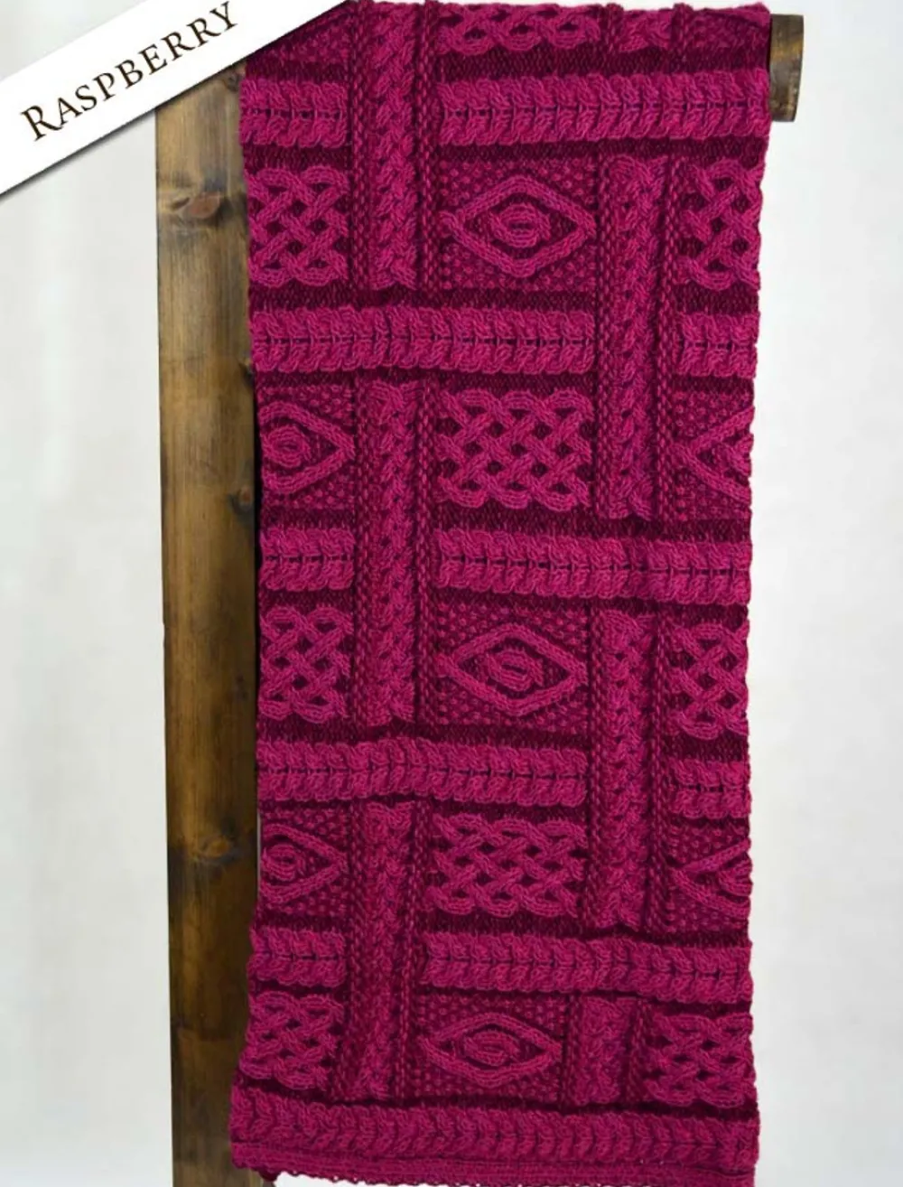 Glenaran Knitted Wool Throws^Two-Tone Aran Pleated Throw