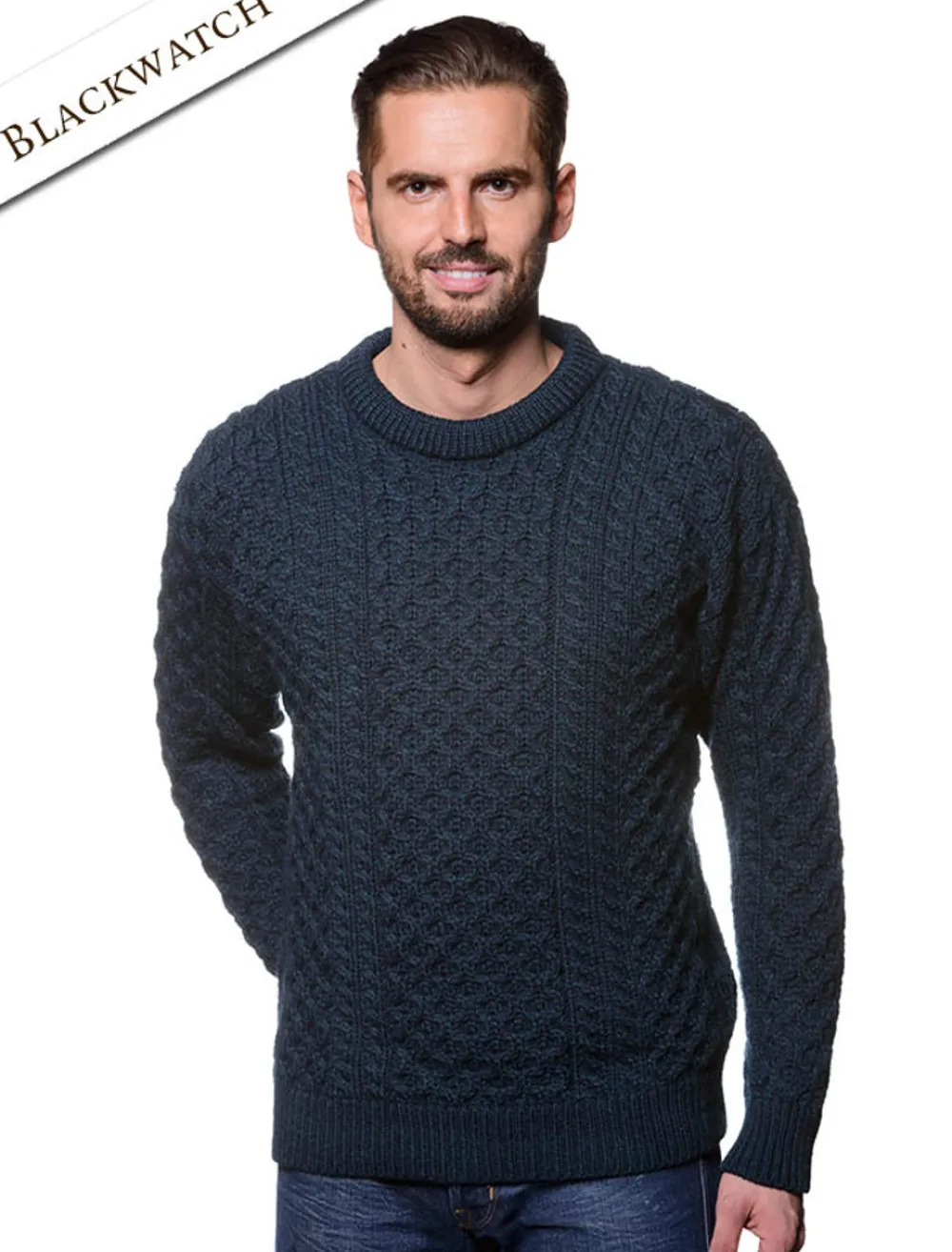 Glenaran Sweaters^Mens Heavyweight Traditional Aran Wool Sweater