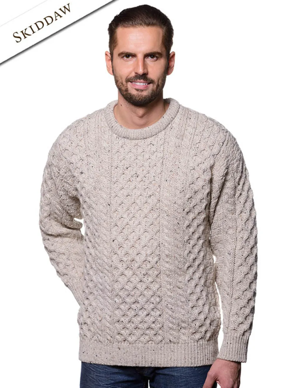Glenaran Sweaters^Mens Heavyweight Traditional Aran Wool Sweater