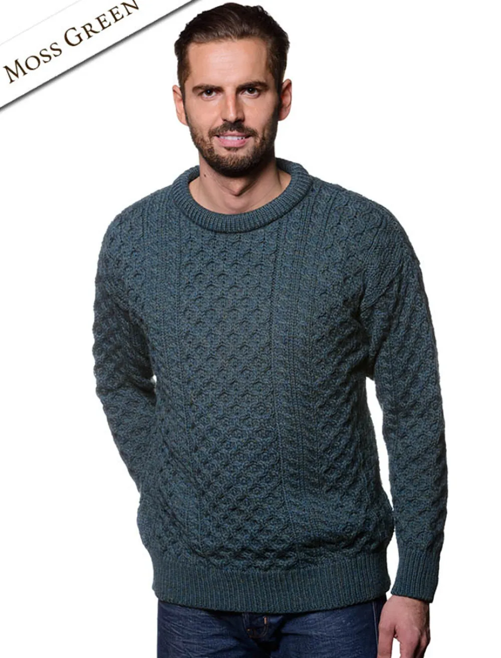 Glenaran Sweaters^Mens Heavyweight Traditional Aran Wool Sweater