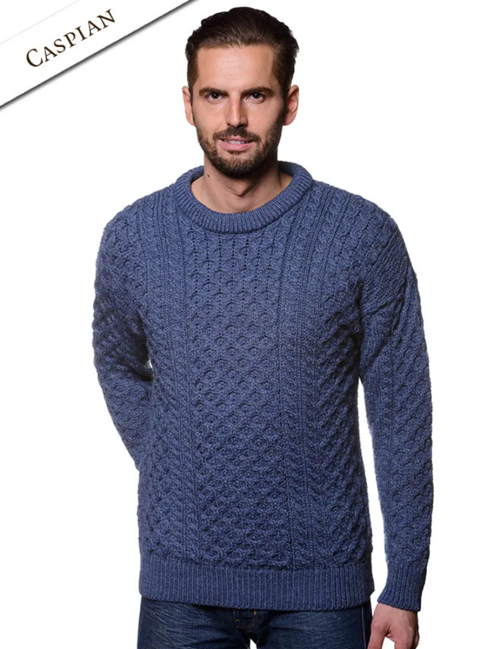 Glenaran Sweaters^Mens Heavyweight Traditional Aran Wool Sweater