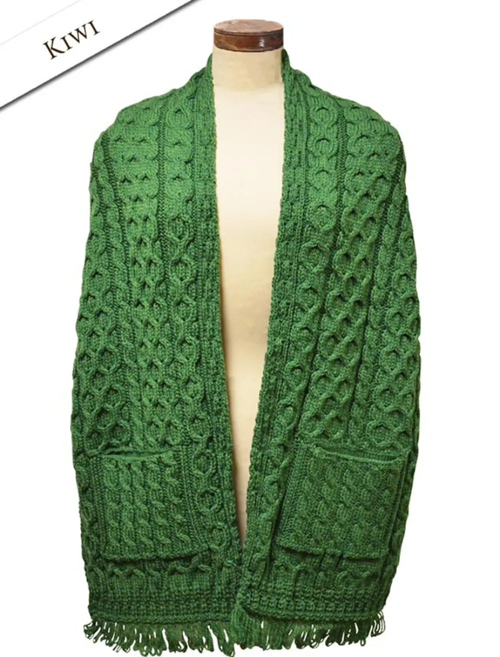 Glenaran Ponchos, Capes & Shawls^Aran Shawl Wrap with Pockets