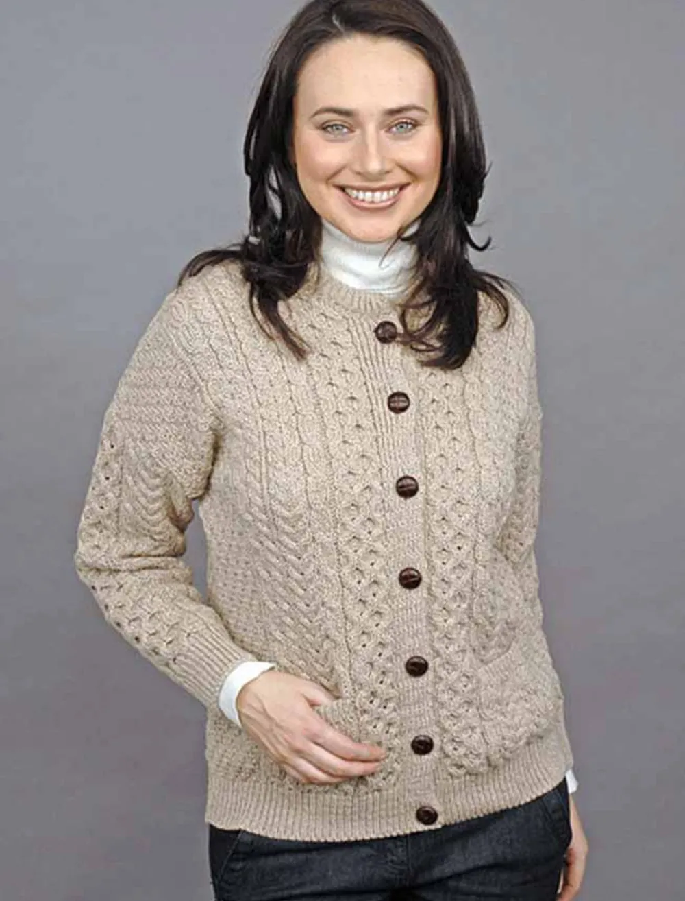 Glenaran Cardigans, Jackets & Coatigans^Merino Wool Aran Lumber Jacket