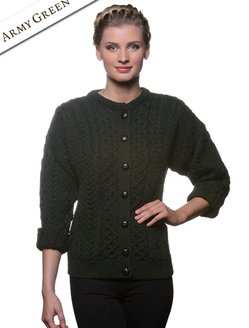 Glenaran Cardigans, Jackets & Coatigans^Merino Wool Aran Lumber Jacket