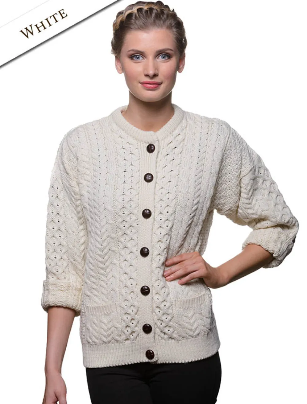 Glenaran Cardigans, Jackets & Coatigans^Merino Wool Aran Lumber Jacket