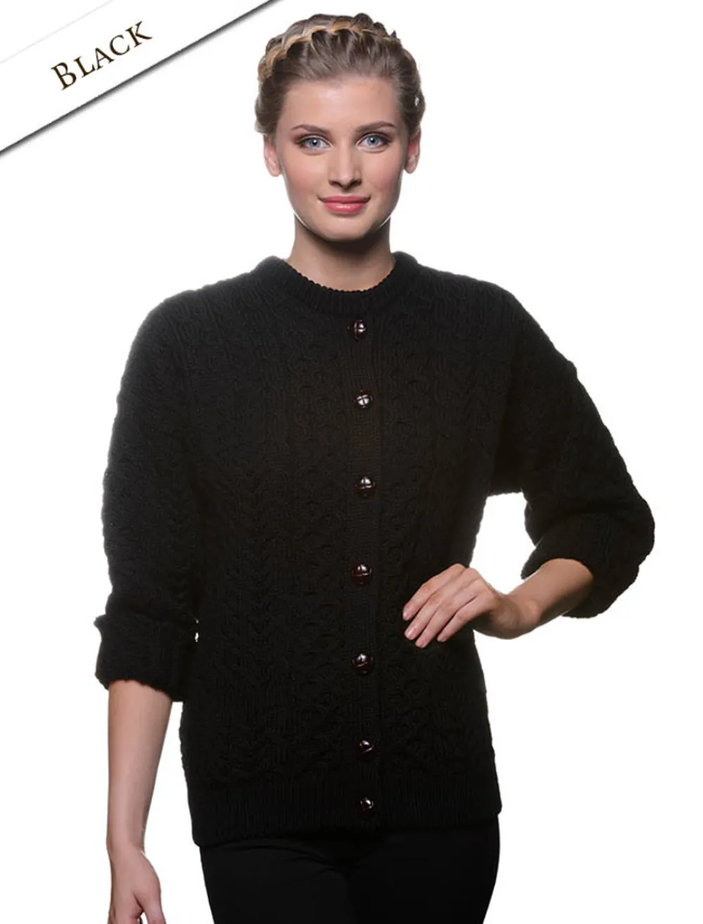 Glenaran Cardigans, Jackets & Coatigans^Merino Wool Aran Lumber Jacket