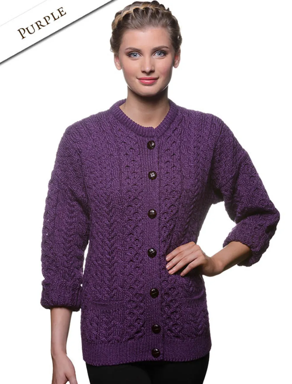 Glenaran Cardigans, Jackets & Coatigans^Merino Wool Aran Lumber Jacket