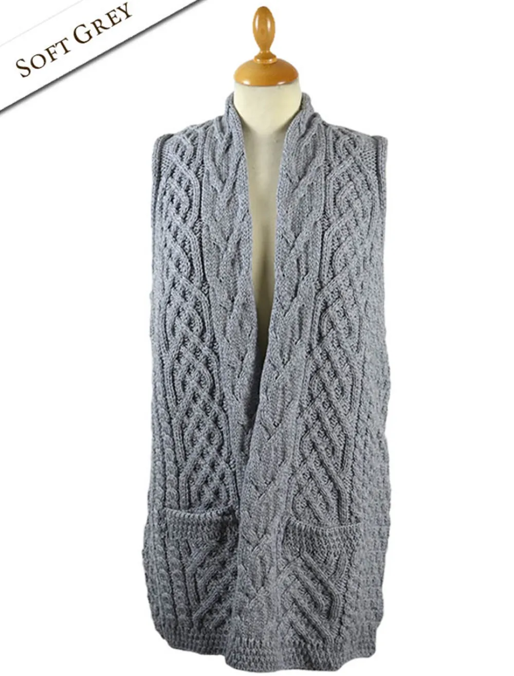 Glenaran Cardigans, Jackets & Coatigans^Cable Aran Waistcoat