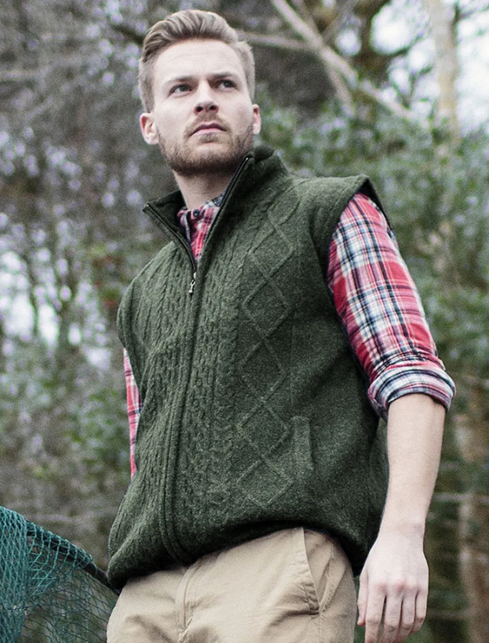 Glenaran Cardigans, Jackets & Coats^Windproof Aran Style Bodywarmer