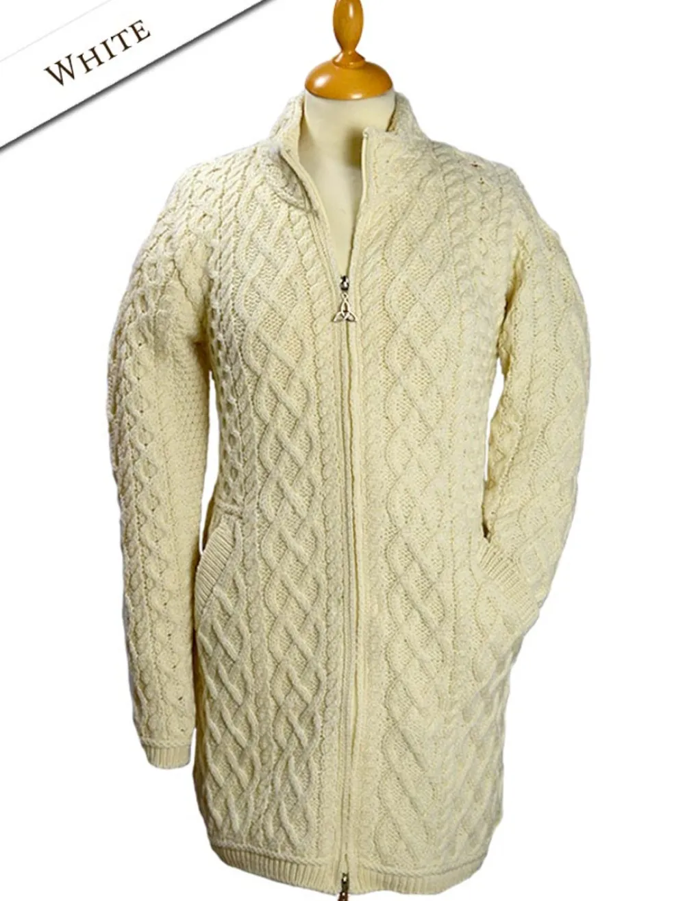 Glenaran Cardigans, Jackets & Coatigans^Plated Coat with Celtic Zip