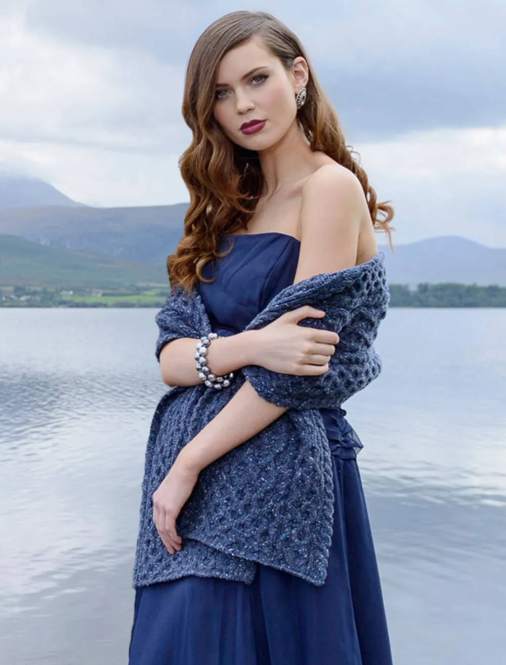 Glenaran Knitted Wool Scarves^Women's Wool Cashmere Aran Honeycomb Scarf