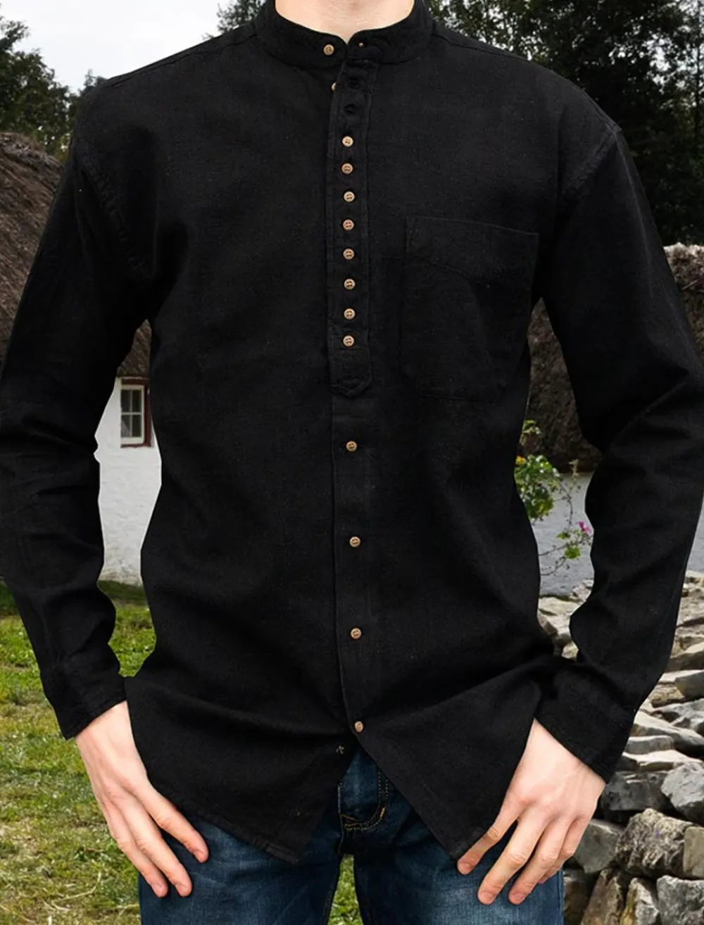 Glenaran Grandfather Shirts And Waistcoats^Grandfather Shirt - Motor Black