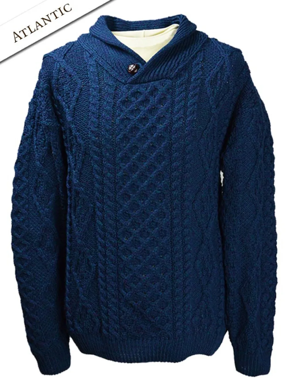 Glenaran Sweaters^Shawl Neck Honeycomb Sweater