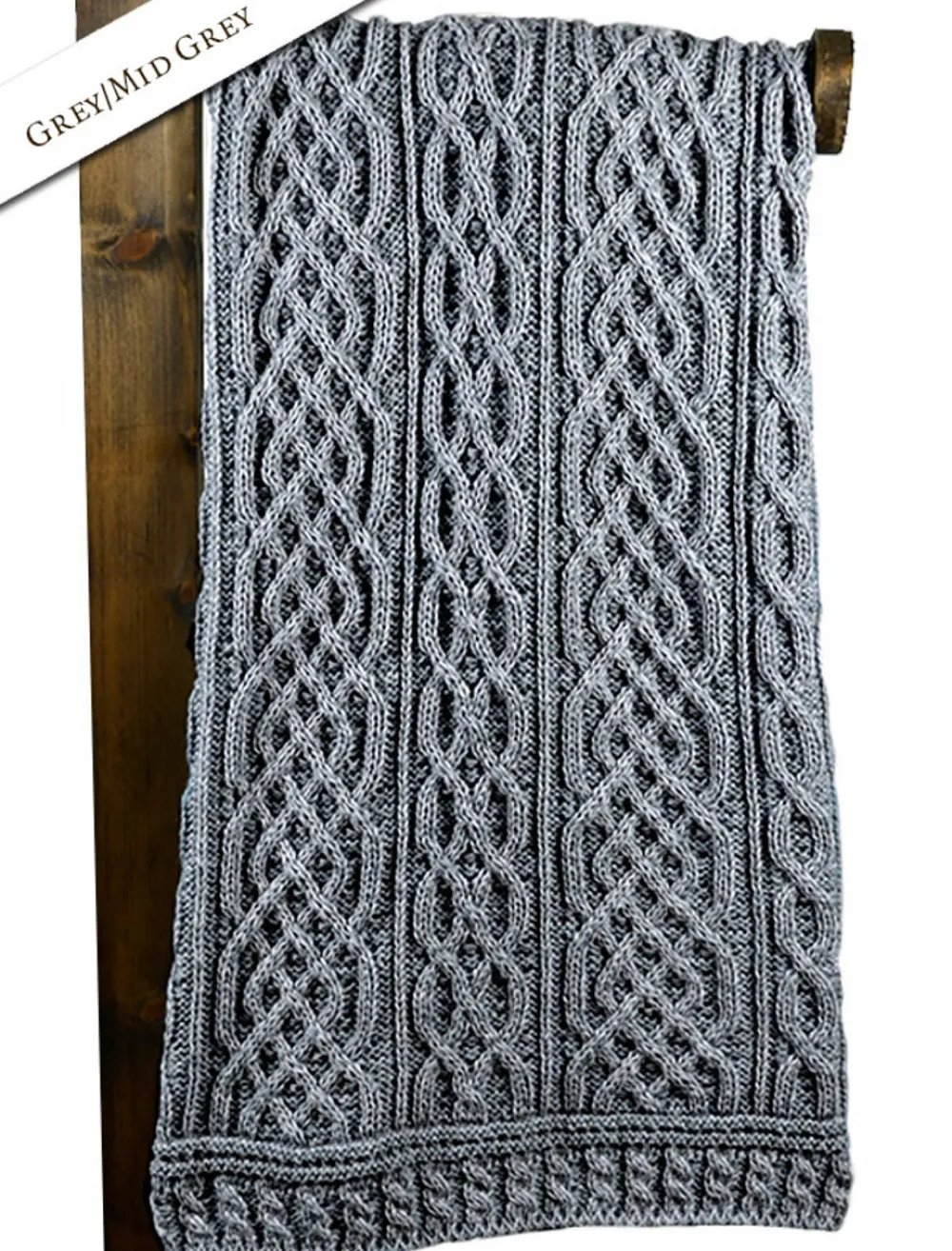 Glenaran Knitted Wool Throws^Plated Aran Throw