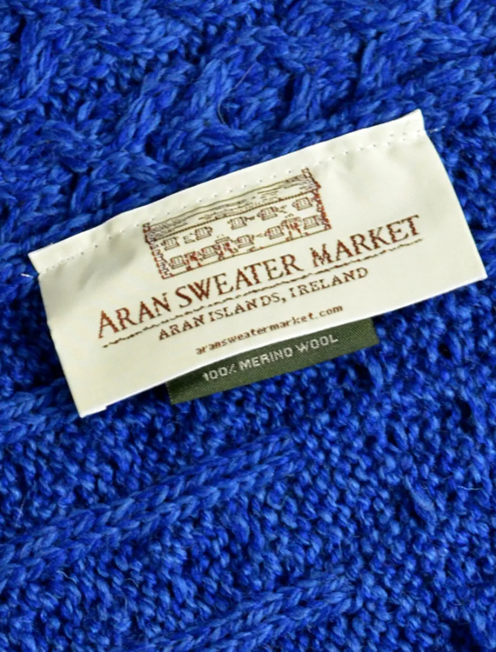 Glenaran Knitted Wool Scarves^Aran Snood Scarf with Buttons