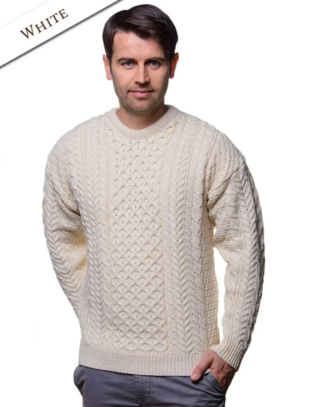 Glenaran Sweaters^Men's Merino Aran Sweater