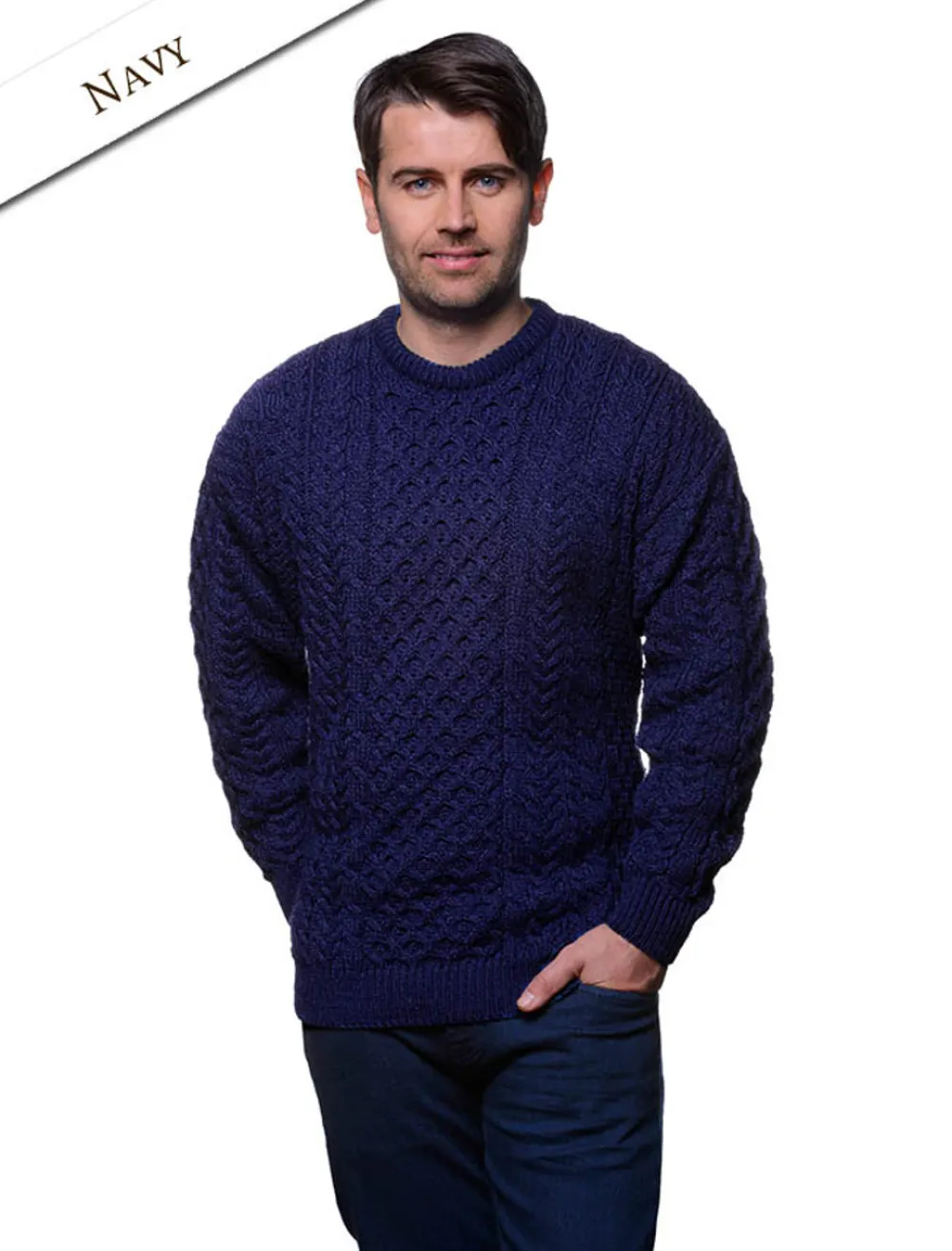 Glenaran Sweaters^Men's Merino Aran Sweater